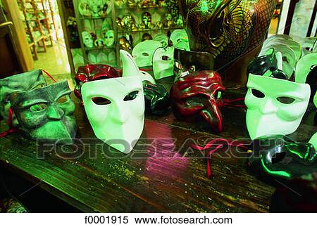 Stock Photography - Italy, Venice, Carnival masks. Fotosearch
