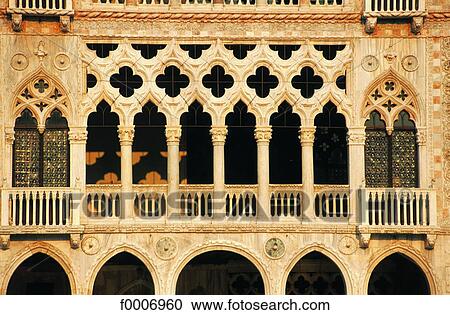 Stock Image - Italy, Venice, Front of La Ca d'Oro palace. Fotosearch