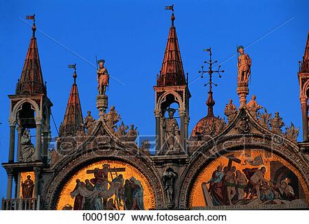 Italy, Venice, Saint Mark Cathedral, detail of roof View Large Photo Image Stock Photo - Italy, Venice, Saint Mark Cathedral, detail of roof. Fotosearch