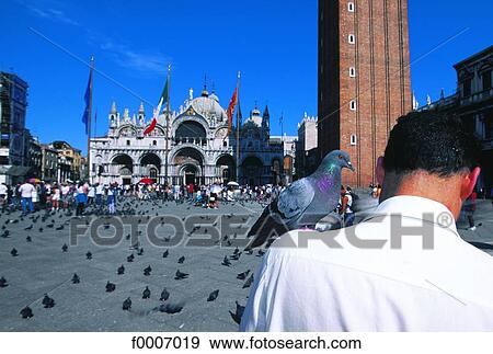 Stock Photo - Italy, Venice, Saint Mark Square and the basilica. Fotosearch
