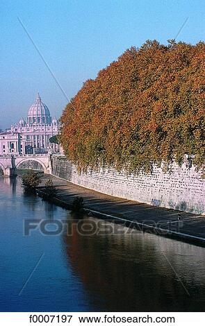 Italy, Rome, St Pierre and the Tevere River View Large Photo Image Stock Photo - Italy, Rome, St Pierre and the Tevere River. Fotosearch