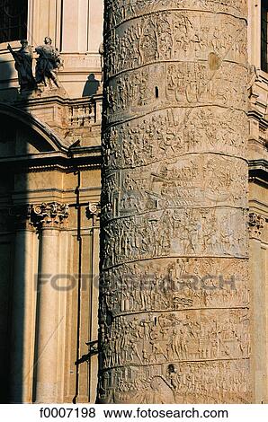 Italy, Rome, The Trajan Column View Large Photo Image Stock Photo - Italy, Rome, The Trajan Column. Fotosearch
