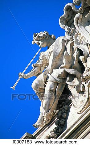 Stock Image - Italy, Rome, Trevi fountain, detail. Fotosearch
