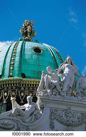 Stock Image - Vienna, Architecture detail of Palace of Hofburg dome. Fotosearch