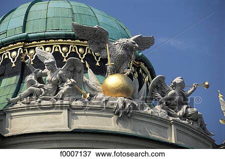 Stock Photo - Vienna, Architecture detail of the Palace of Hofburg dome . Fotosearch