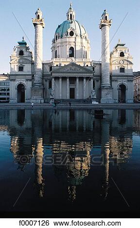 Stock Photograph - Vienna, Saint Charles Borromeo church. Fotosearch