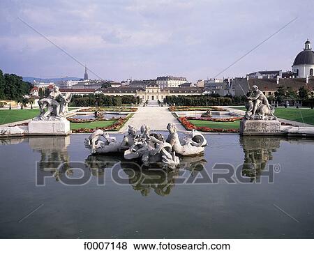 Vienna, The park of Belevedere and its castle View Large Photo Image Stock Photo - Vienna, The park of Belevedere and its castle. Fotosearch