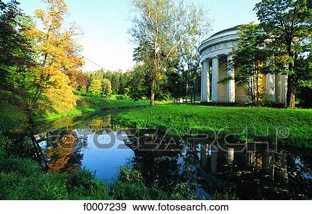 Russia, Saint Petersburg, Pavlovsky Castle, park and round house View Large Photo Image Stock Photo - Russia, Saint Petersburg, Pavlovsky Castle, park and round house. Fotosearch