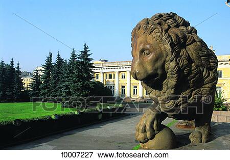 Russia, Saint Petersburg, Peterhof Palace, lion statue View Large Photo Image Stock Photo - Russia, Saint Petersburg, Peterhof Palace, lion statue. Fotosearch