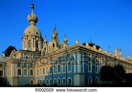 Russia, Saint Petersburg, Smolny Monastery View Large Photo Image Stock Photo - Russia, Saint Petersburg, Smolny Monastery. Fotosearch