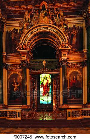 Russia, Saint Petersburg, Stained glass window in the St Isaac Cathedral View Large Photo Image Stock Photography - Russia, Saint Petersburg, Stained glass window in the St Isaac Cathedral. Fotosearch