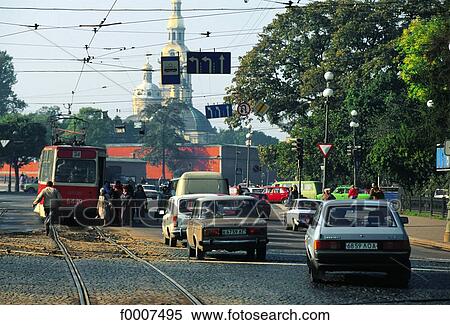 Russia, Saint Petersburg, Street and traffic View Large Photo Image Stock Photography - Russia, Saint Petersburg, Street and traffic. Fotosearch