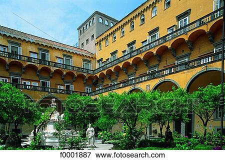 Stock Photo - Italy, Naples, San Gregorio cloister and gardens. Fotosearch