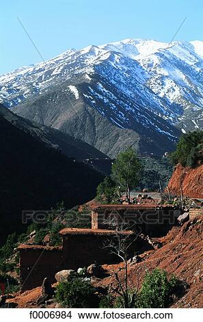 Morocco, High Atlas, mount Toubkal View Large Photo Image Picture - Morocco, High Atlas, mount Toubkal. Fotosearch