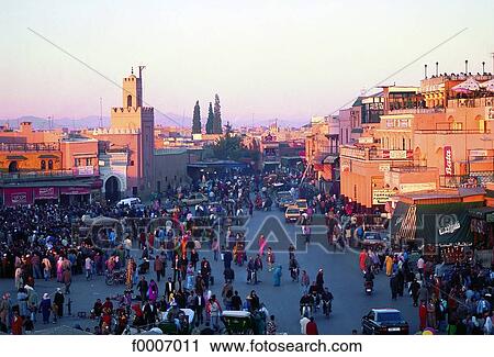 Morocco, Marrakech, Jamaa El Fna square View Large Photo Image Stock Image - Morocco, Marrakech, Jamaa El Fna square. Fotosearch