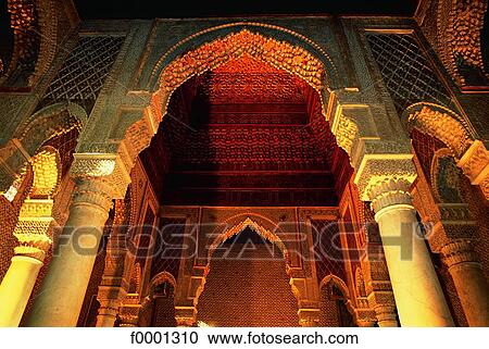 Stock Image - Morocco, Marrakech, Saadian tombs. Fotosearch