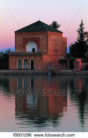Stock Photograph - Morocco, Marrakech, the Menara. Fotosearch