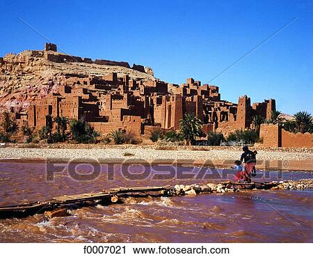 Stock Image - Morocco, Village in the Draa Valley. Fotosearch