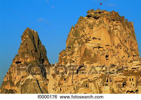 Turkey, Cappadocia, Castle of Ushisar View Large Photo Image Stock Photograph - Turkey, Cappadocia, Castle of Ushisar. Fotosearch