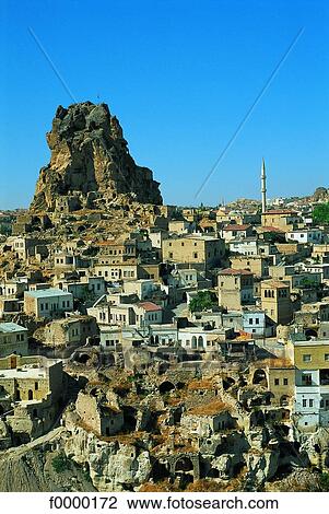 Turkey, Cappadocia, town of Ortahisar View Large Photo Image Stock Image - Turkey, Cappadocia, town of Ortahisar. Fotosearch