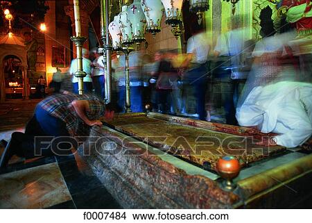 Jerusalem, In the Holy Sepulchre, Stone of Unction View Large Photo Image Picture - Jerusalem, In the Holy Sepulchre, Stone of Unction. Fotosearch
