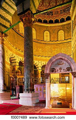 Jerusalem, Interior of Omar dome View Large Photo Image Stock Photo - Jerusalem, Interior of Omar dome. Fotosearch