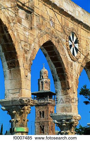 Stock Photography - Jerusalem, Mount Moriah minaret. Fotosearch