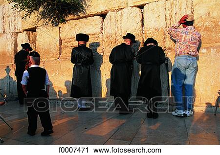 Jerusalem, Orthodox Jews in front of the Wailing Wall View Large Photo Image Stock Image - Jerusalem, Orthodox Jews in front of the Wailing Wall. Fotosearch