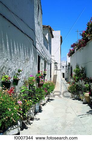 Spain, Andalusia, Alley in a village View Large Photo Image Picture - Spain, Andalusia, Alley in a village. Fotosearch