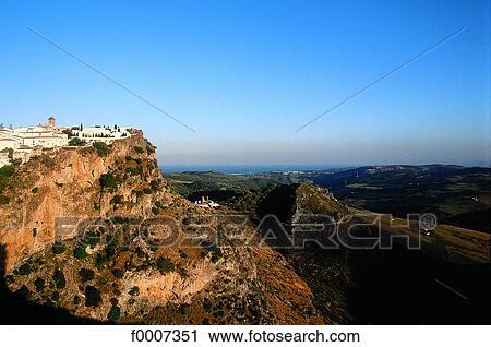 Stock Image - Spain, Andalusia, Casares, cliff. Fotosearch