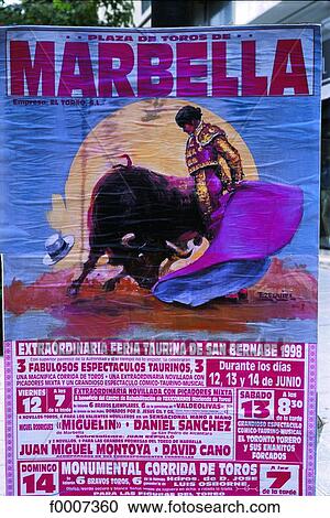 Spain, Andalusia, Corrida poster View Large Photo Image Stock Image - Spain, Andalusia, Corrida poster. Fotosearch