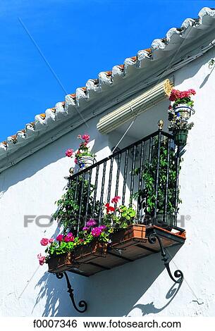 Stock Photograph - Spain, Andalusia, Flowery balcony. Fotosearch