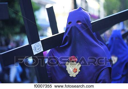 Spain, Andalusia, Sevilla, penitent during Holy week View Large Photo Image Stock Photography - Spain, Andalusia, Sevilla, penitent during Holy week. Fotosearch