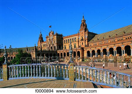 Spain, Andalusia, Seville, Spain Square View Large Photo Image Picture - Spain, Andalusia, Seville, Spain Square. Fotosearch