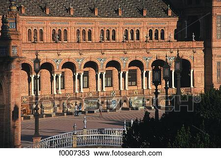 Stock Image - Spain, Andalusia, Seville, Spain Square. Fotosearch