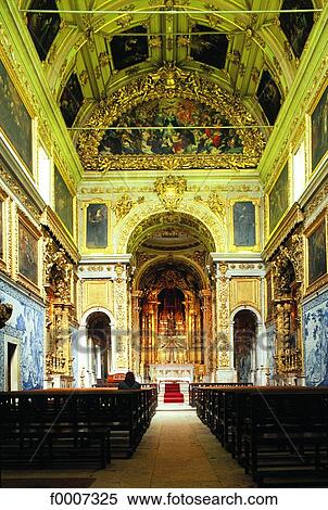 Stock Photography - Portugal, Lisbon, Interior of Madre de Deus church. Fotosearch