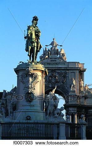 Portugal, Lisbon, Portugal, Lisbon, statue of Dom Jose the 1st View Large Photo Image Stock Image - Portugal, Lisbon, Portugal, Lisbon, statue of Dom Jose the 1st. Fotosearch