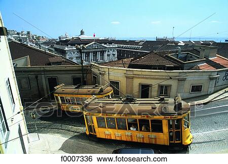 Portugal, Lisbon, Tramways "electrico" View Large Photo Image Stock Photograph - Portugal, Lisbon, Tramways "electrico". Fotosearch