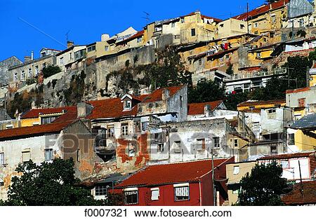 Portugal, Lisbon, View of a working class neighborhood View Large Photo Image Stock Image - Portugal, Lisbon, View of a working class neighborhood. Fotosearch