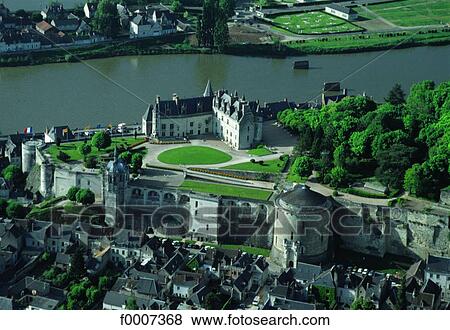 France, Loire valley, Amboise, the castle and the Loire river, aerial view View Large Photo Image Stock Photo - France, Loire valley, Amboise, the castle and the Loire river, aerial view. Fotosearch