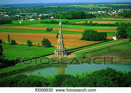 France, Loire valley, Chanteloup pagoda, aerial view View Large Photo Image Stock Photography - France, Loire valley, Chanteloup pagoda, aerial view. Fotosearch