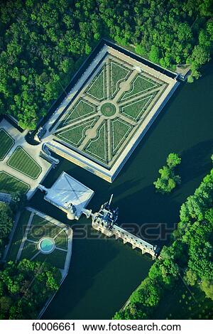 France, Loire valley, Chenonceau castle, aerial view View Large Photo Image Stock Image - France, Loire valley, Chenonceau castle, aerial view. Fotosearch
