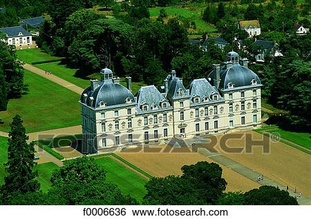 France, Loire valley, Cheverny castle, aerial view View Large Photo Image Stock Photograph - France, Loire valley, Cheverny castle, aerial view. Fotosearch