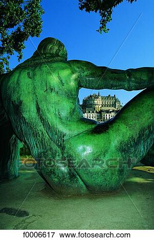 France, Loire valley, Da Vinci sculpture and the Amboise castle View Large Photo Image Stock Photo - France, Loire valley, Da Vinci sculpture and the Amboise castle. Fotosearch