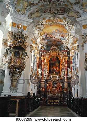 Germany, Interior of Wieskirche View Large Photo Image Stock Photo - Germany, Interior of Wieskirche. Fotosearch