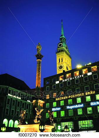 Germany, Munich, Mariannenplatz by night View Large Photo Image Stock Image - Germany, Munich, Mariannenplatz by night. Fotosearch