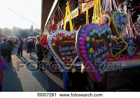 Germany, Munich, Oktoberfest: gingerbread sale View Large Photo Image Stock Image - Germany, Munich, Oktoberfest: gingerbread sale. Fotosearch