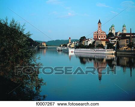 Germany, Passau, Danube river View Large Photo Image Stock Photo - Germany, Passau, Danube river. Fotosearch
