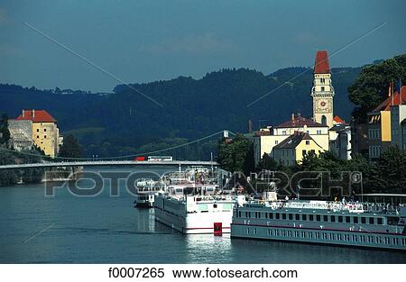 Germany, Passau, Danube river View Large Photo Image Stock Photography - Germany, Passau, Danube river. Fotosearch