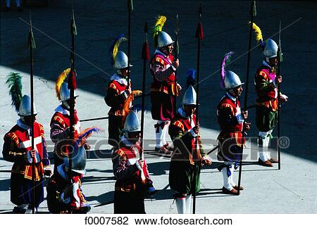 Stock Image - Malta, La Valette, Fort St Elmo, historical reconstitution. Fotosearch